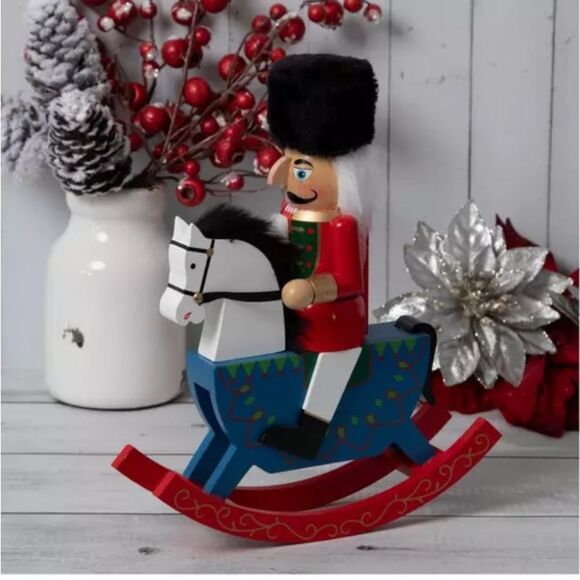 Festive Nutcracker Rocking Horse Decor - Picture 1 of 4